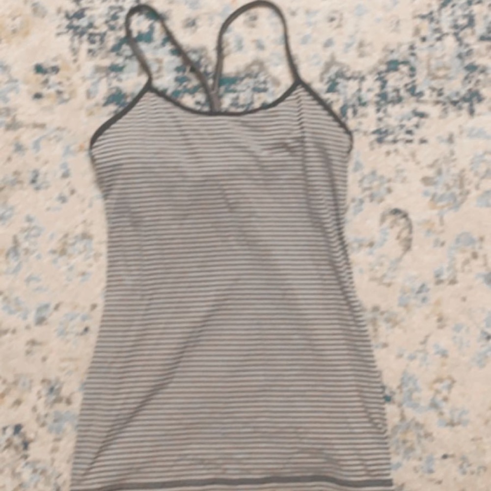 Striped lululemon power Y tank